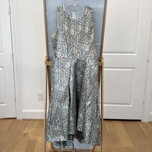 Embossed Jacquard Waterfall Dress